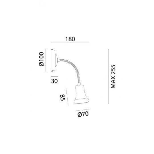 il fanale 208.20.oo med nastavitelny flexibilny mediteransky styl lampa nastenna osvetlenie s vlnitou rurou country rustikal mediteran vintage loft priemyselny styl kupelna obyvacka kuchyna jedalen spalna.jpg